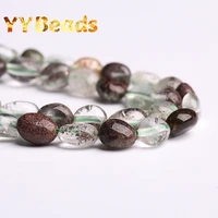 6x8mm natural irregular green ghost crackle phantom quartz stone beads loose beads for jewelry making diy bracelet accessories