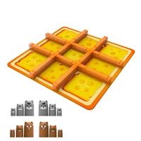 tic tac toe strategy cheese board game portable fun educational family gathering game cheese trap for kids