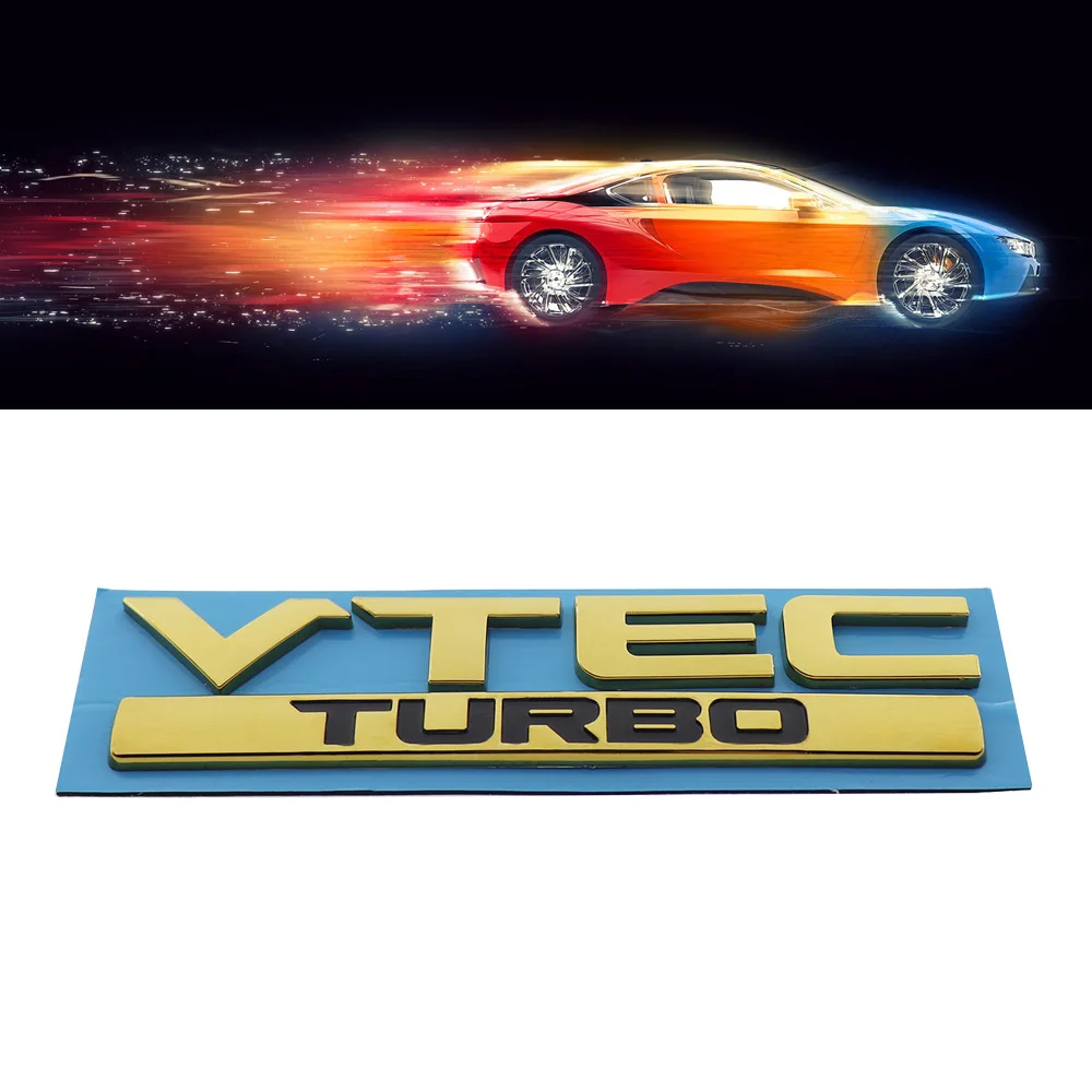 Золотой черный VTEC турбо для Джаз CIVIC багажник Задняя заводская табличка эмблема