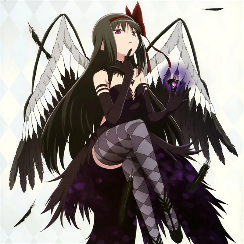 Аниме Puella Magi Madoka Magica Akemi Homura Devil Черный Косплей Costumefor для женщин Хэллоуин Униформа H