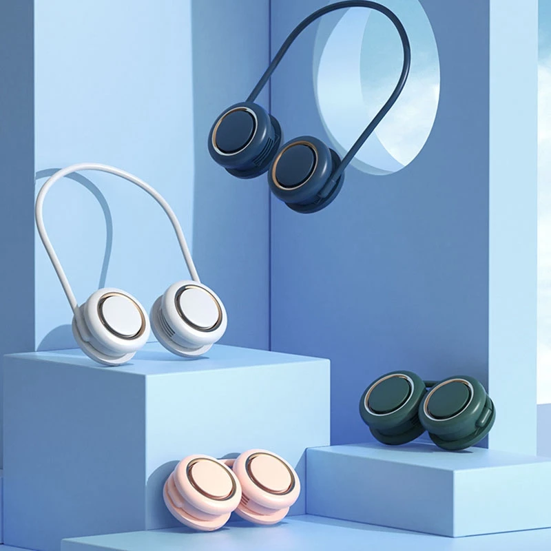 

Portable Fan Cold Fan Hands Free Neck Fan Hanging Rechargeable Mini Sports Fan 3-Speed Adjustable Neck Dual Fan