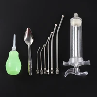 canary chicks and young birds manual feeding 2050ml syringe set 6 pcs of pc curved tube metal feeding spoon