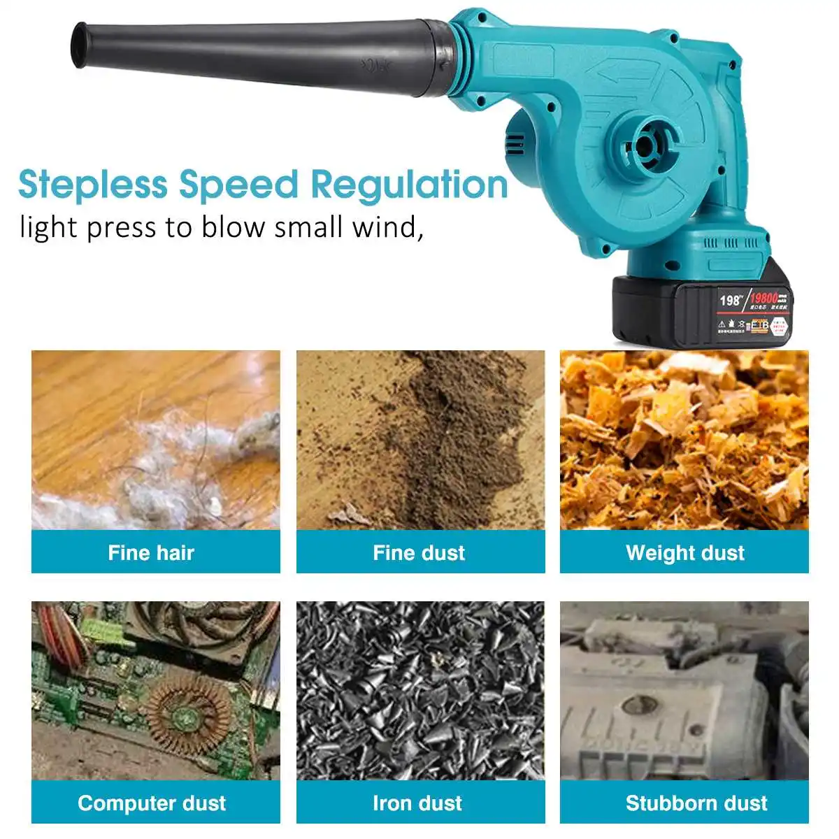 

Cordless Electric Air Blower Vacuum Cleannig Blower with 19800mAh Battery Leaf Computer Dust Collector For Makita 18V Battery