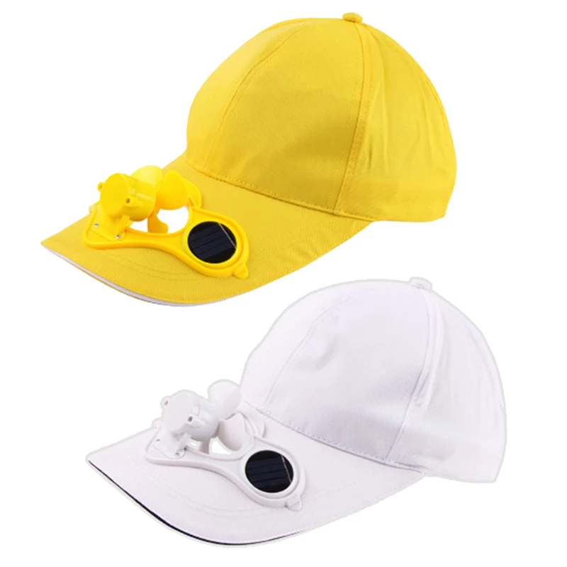 Белая Солнечная энергия ed вентилятор летняя спортивная уличная шляпа Кепка с