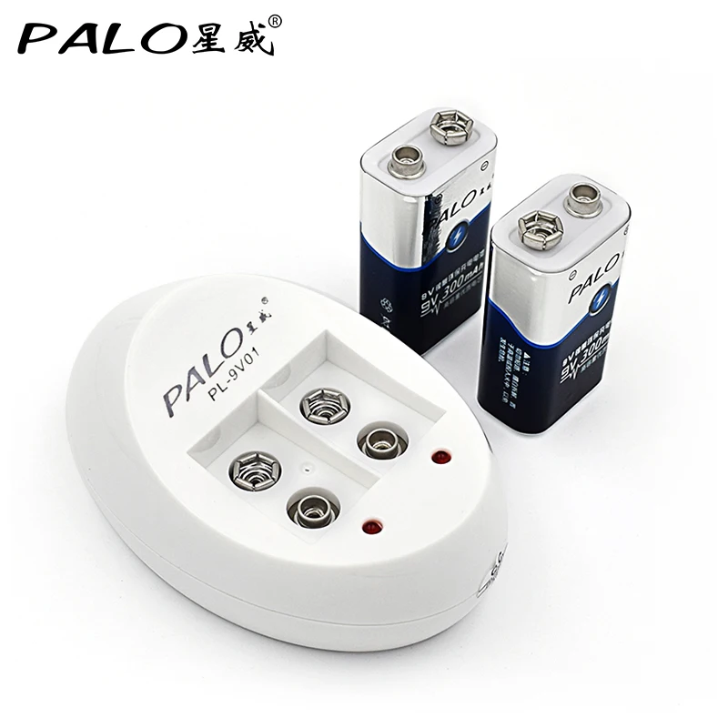Зарядное устройство PALO EU Smart для 6F22 9V NiCd NiMh литий ионные аккумуляторы + 2 шт. Ni MH Bateria