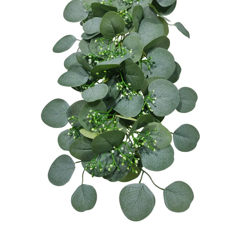 Wall artificial ecualyptus vine for home decor Green Artificial Plant Hanging Leaf Party Garden room Decoration |