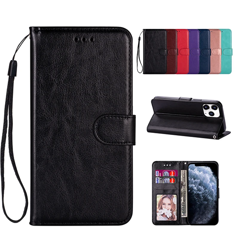 

Luxury Card Slot Flip Leather Phone Case For Apple iPhone 11 12 MiNi X XS XR 5 5S 6 7 8 Pro Max Plus Card Slot Wallet Cases Capa