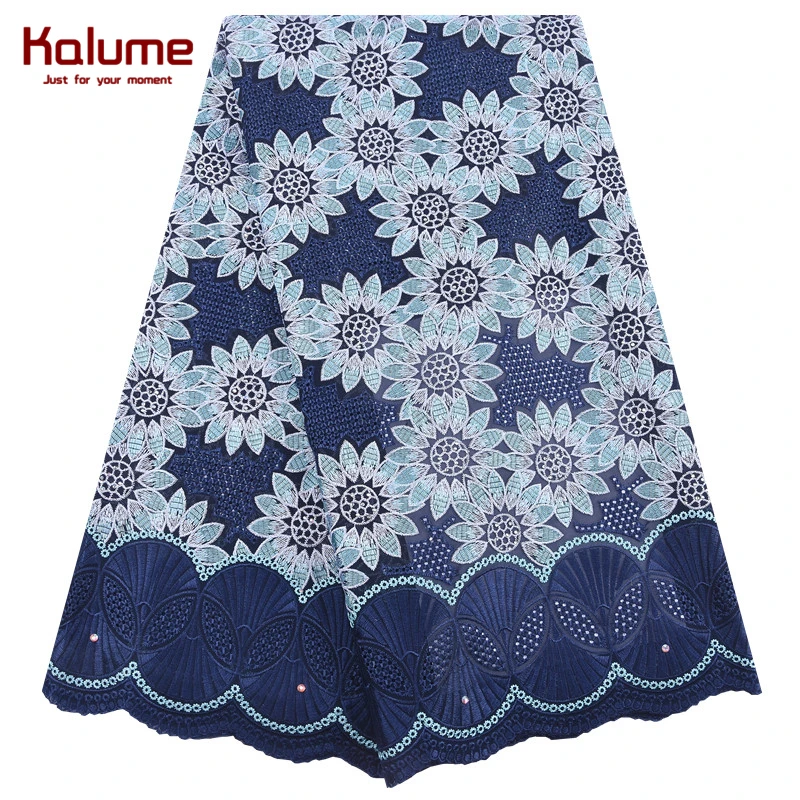 Kalume горячая Распродажа африканская швейцарская вуаль хлопковая кружевная ткань