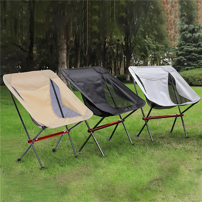 저렴한 야외 캠핑 피크닉 휴대용 의자 초경량 낚시 접는 의자 통기성 내마 모성 알루미늄 등받이 문 의자