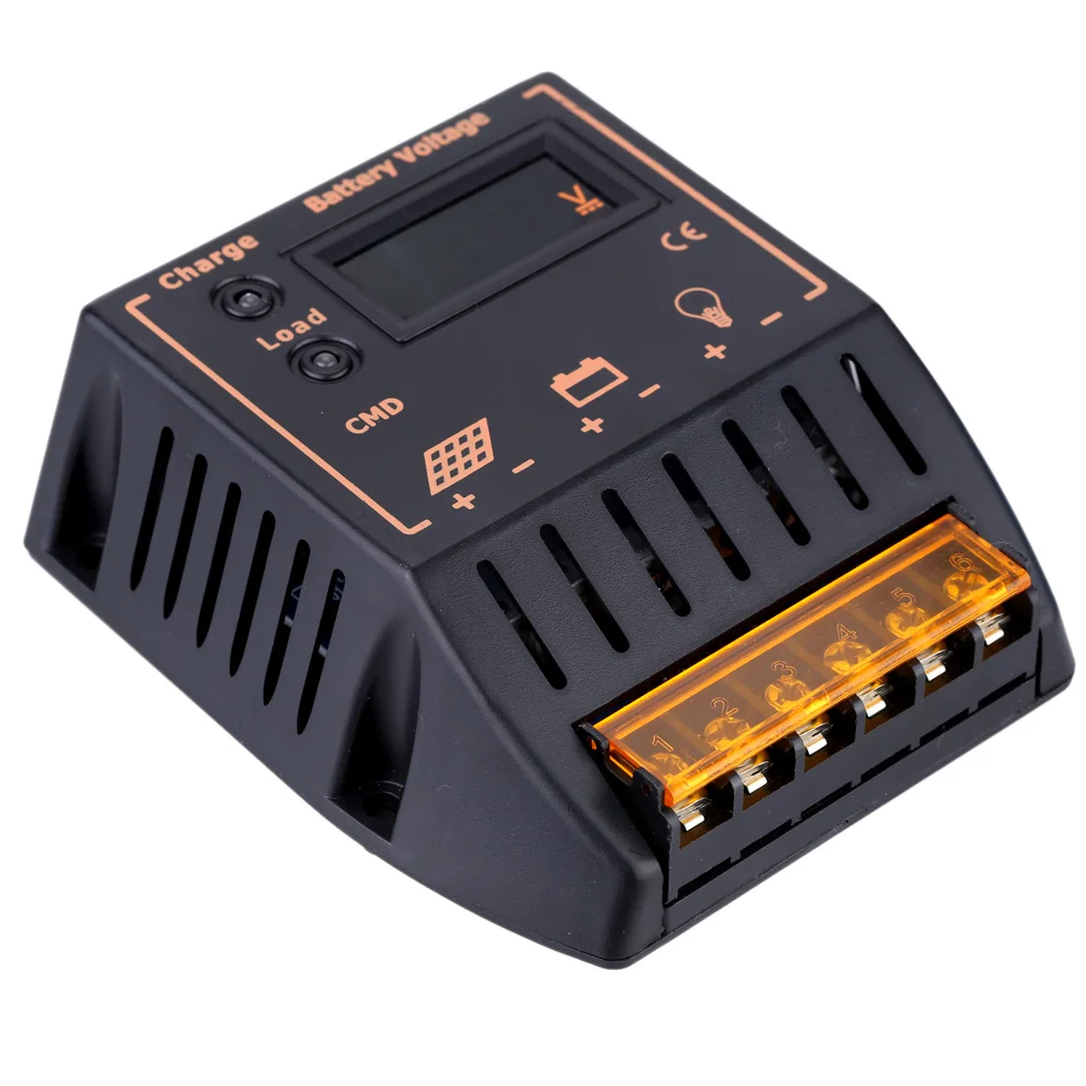 10 А 12 В/24 В ШИМ Солнечный контроллер заряда ЖК дисплей автоматический регулятор