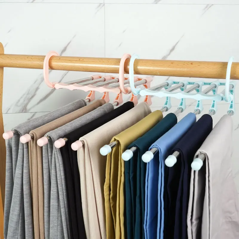 

Black Magic Pants Rack Multifunctional Magic Pants Rack Household Telescopic Multi-layer Folding Hanger
