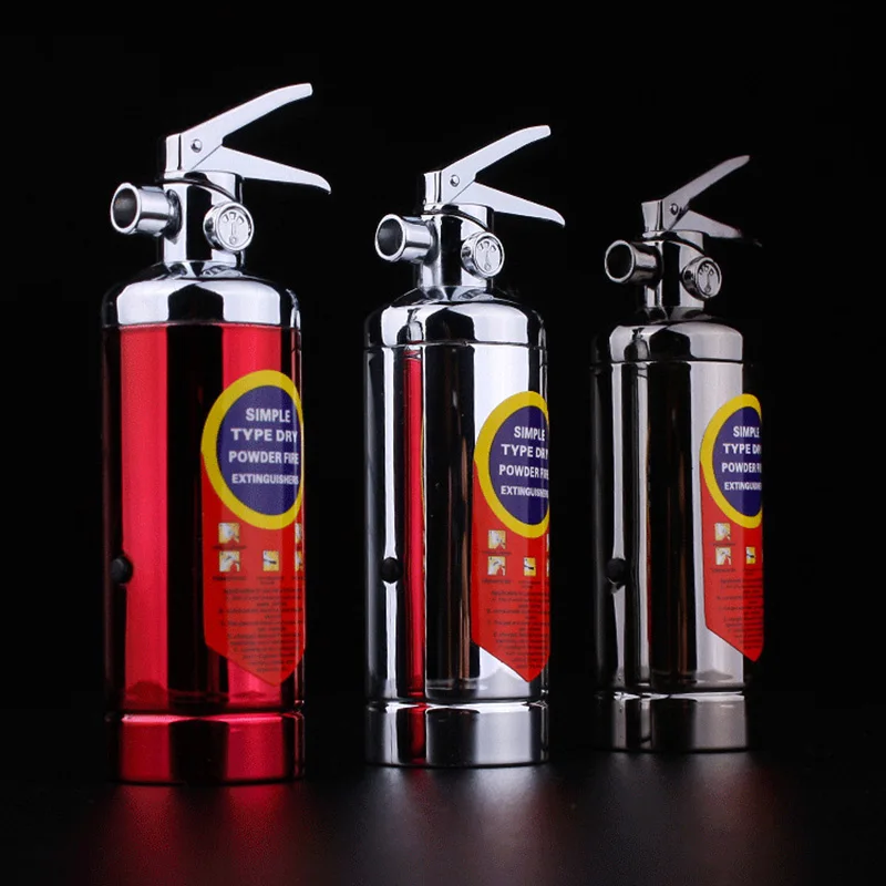 100pcs/lot Metal Butane Lighter Funny Fire Extinguisher Shaped Creative Gas Lighters Refillable for Men Cigarette Accessory | Дом и сад