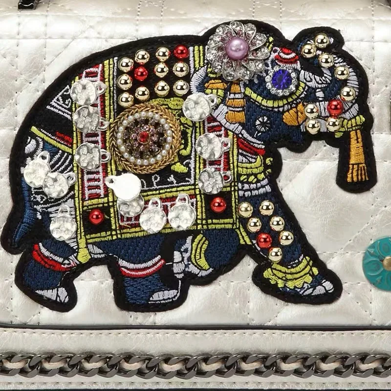 Вышитая слоном Высококачественная Новинка 2020 маленькая квадратная сумка на одно