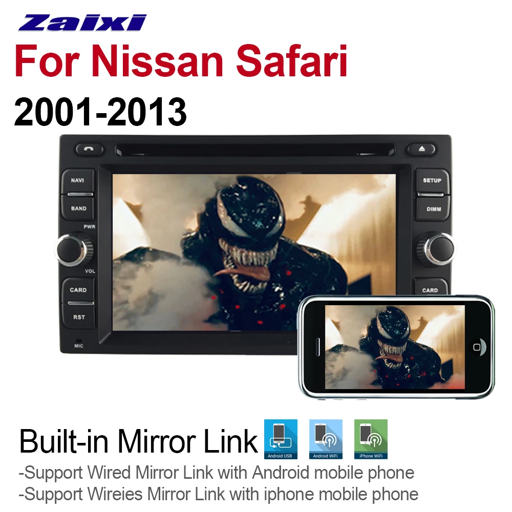 Автомобильный мультимедийный плеер ZaiXi 2 Din Android 9 Автомагнитола для Nissan saфари 2001 ~