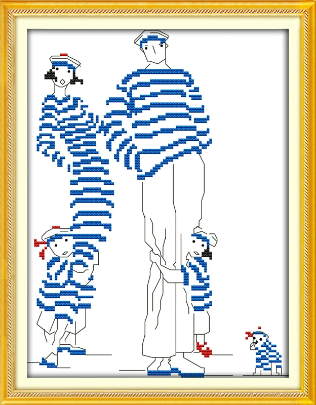 Набор для вышивки крестом с изображением мультяшных героев мультфильма СемьЯ 18ct