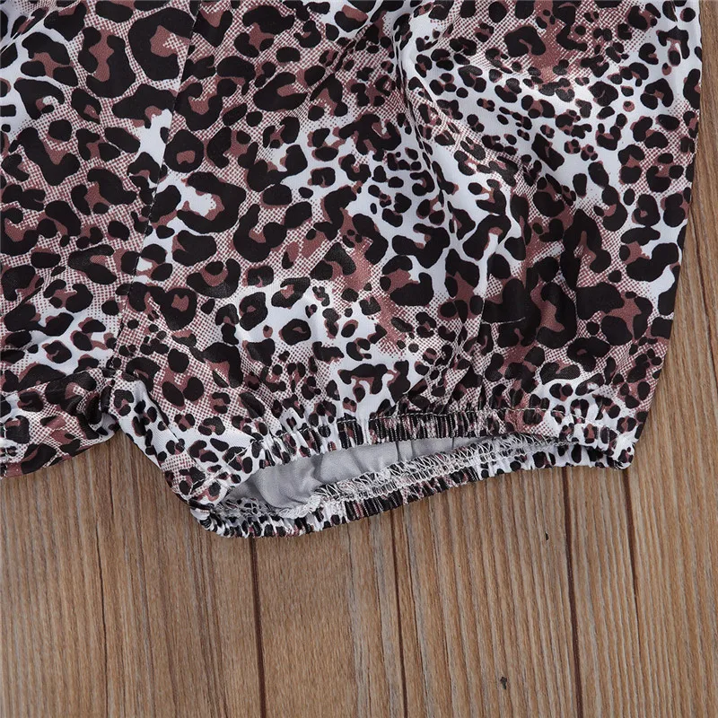 

Newborn Baby Girls Boys Cotton Clothes Sets Baby Boy Girl Letter Print Short Sleeve T-shirt+Leopard High Waist Shorts+Headband