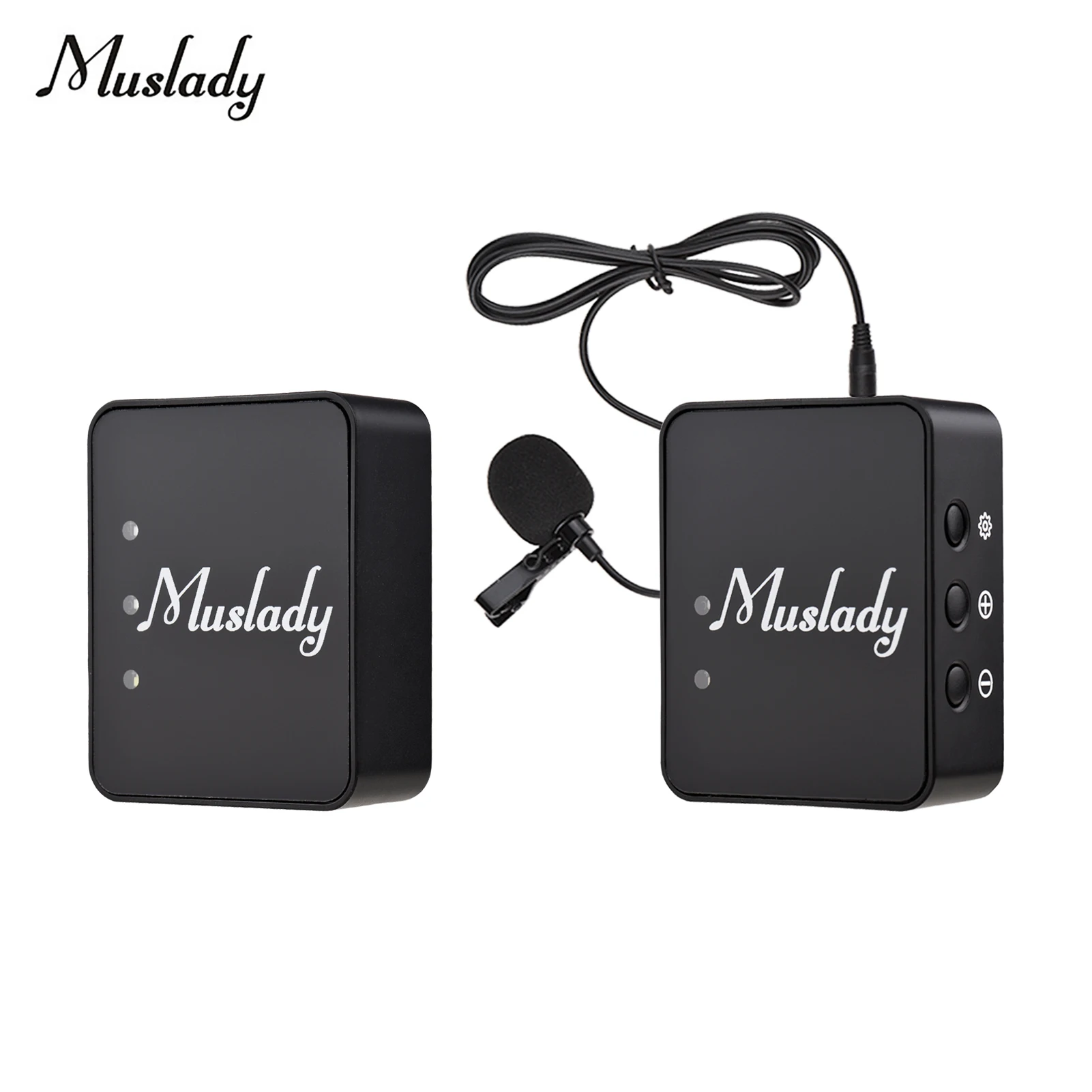 

Muslady Transmitters Receiver Wireless Lavalier Microphone System with Cold Shoe Adapter 3.5mm TRS/TRRS Adapter Cable