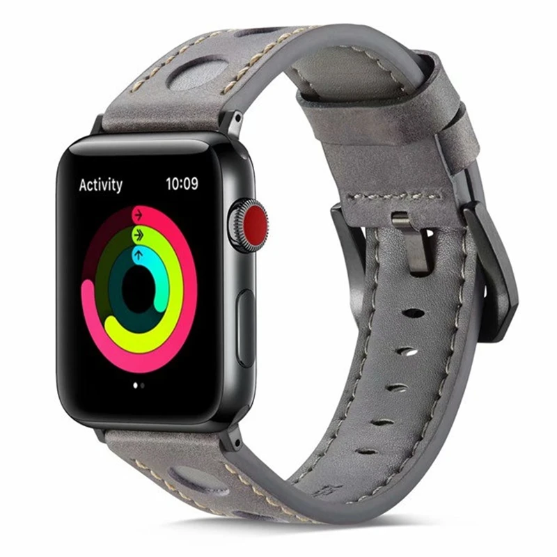Leather strap for iWatch Apple watch band 44mm 40mm bracelet 42mm 38mm belt apple Watchband series 5 4 3 2 1Wrist correa | Наручные часы
