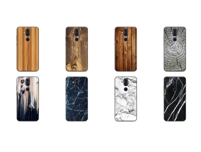 Для Nokia 8 1/X7 чехол деревянный камень Модный чехол-крышка с узорами для 1 Мягкая