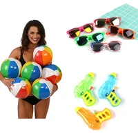20 pcs swimming pool fun toys children sunglasses inflatable beach ball water gun beach party gift favors