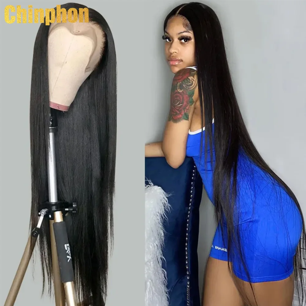 

34 INCH Bone Straight Lace Front Human Hair Wigs for Black Women Transparent 13x4 HD Lace Frontal Wig Brazilian Hair T Part Wig