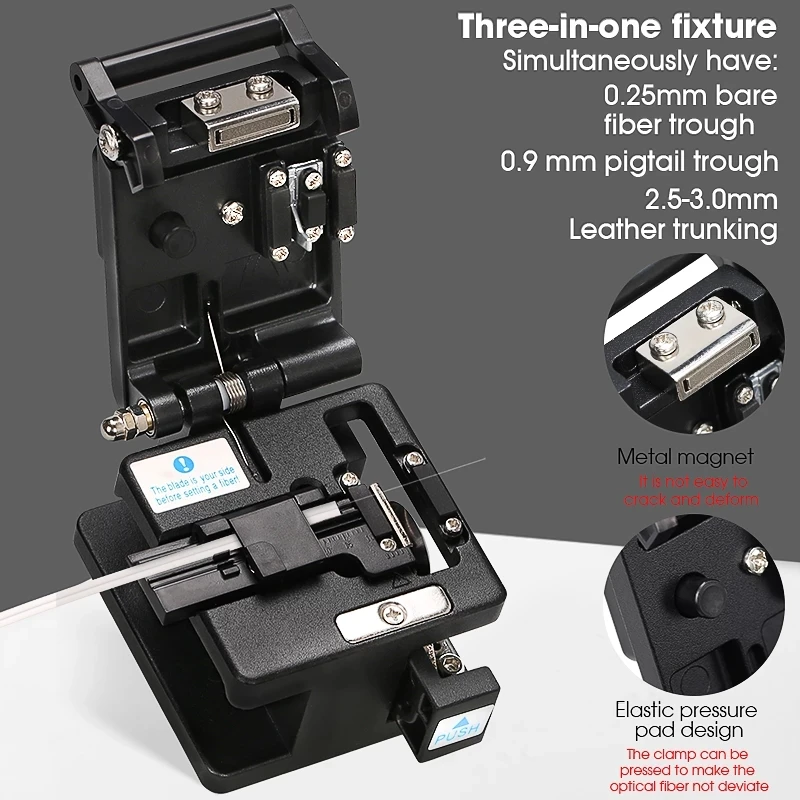 Free Shipping High Precision Fiber Cleaver AUA-7S Cold Contact Dedicated Metal Fiber Optic Cutter Optical Fiber Cutting Knife