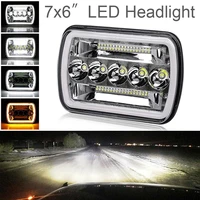 car work light 7 x 6 inch 300w square headlights with white yellow drl turn signal fit for toyota pickup truck