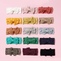 1pcs solid color bowknot baby headband elastic turban hairband baby girl headbands hair bands for baby girls hair accessories