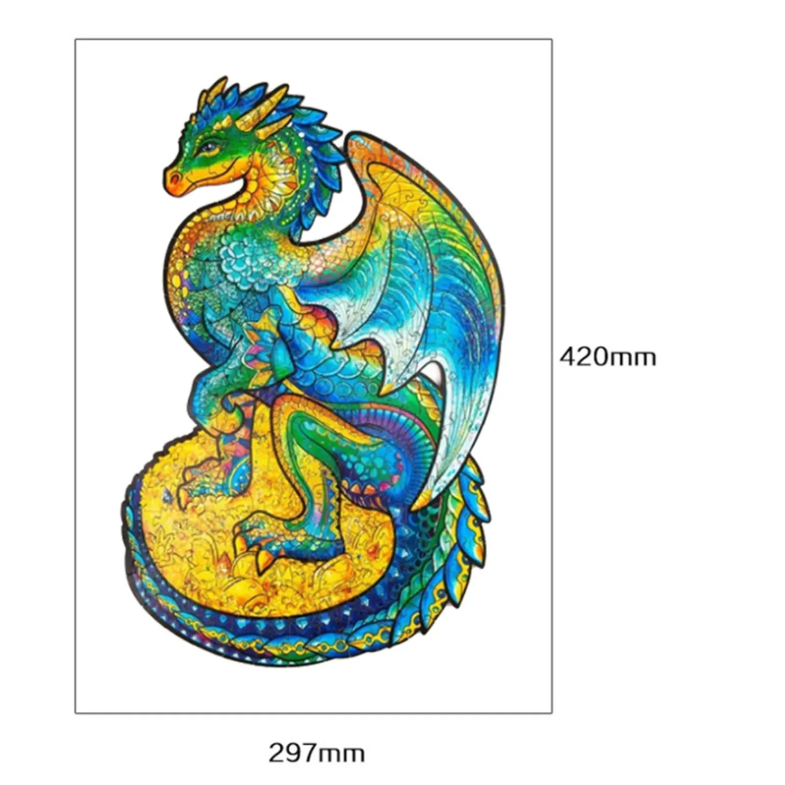 

Adult Wooden Jigsaw Puzzle Safe Colorful Flying Dragon Building Blocks Puzzles Game for Adult