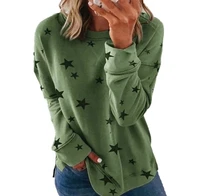 2021 autumn and winter new womens clothing loose large size long sleeved t shirt printed sweater tops woman tshirts