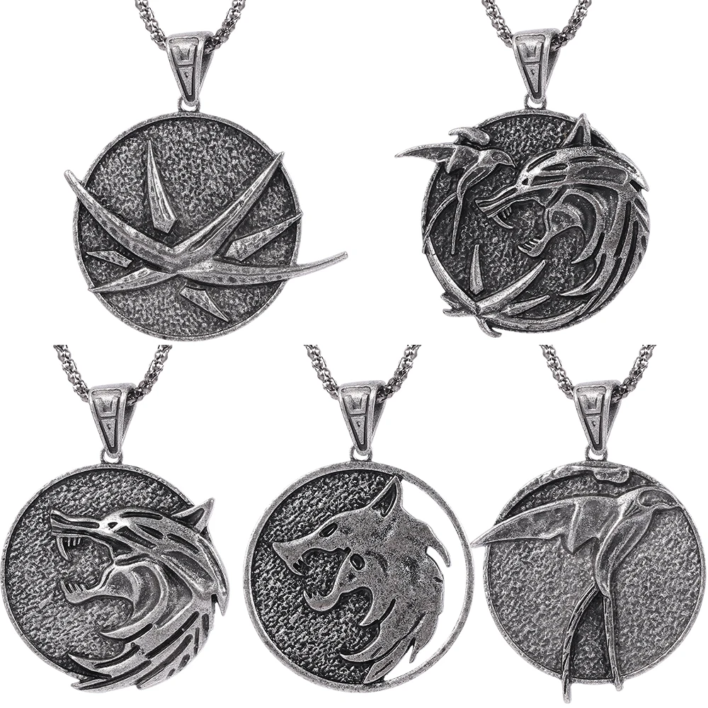 Ожерелье с головой волка в стиле дикой охоты мужское ожерелье кулоном