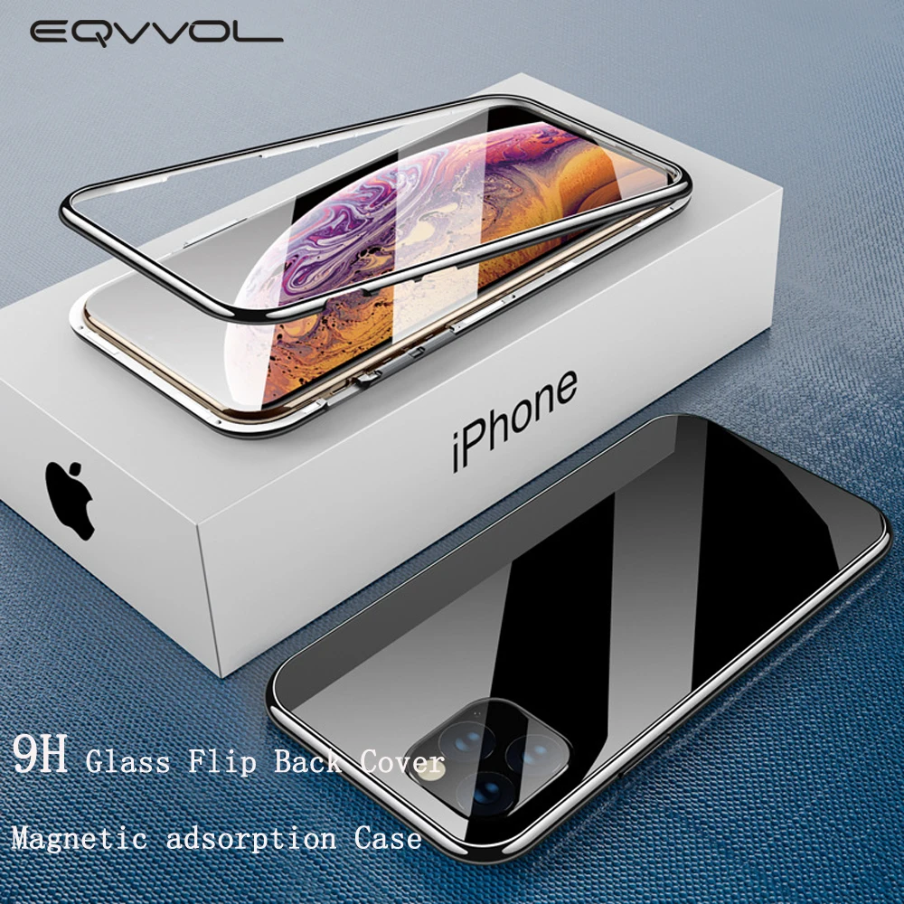 2019 Magnetic adsorption Phone Case For iPhone 11 Pro Max XR XS MAX X 8 7 6 6s Plus PC Bumper Macaron Cases Glass Magnet Cover | Мобильные