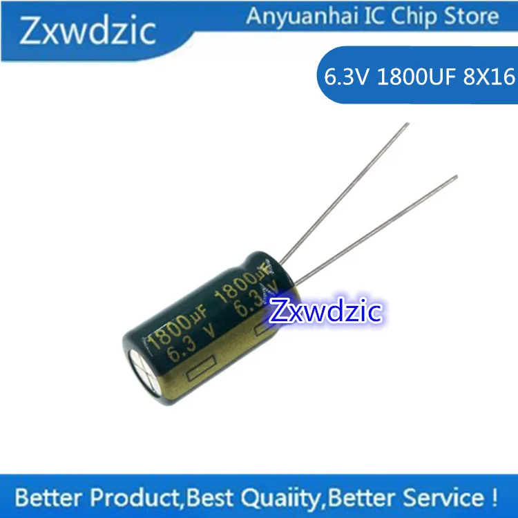 

100 PCS 6.3V 1800UF 8X16 High Frequency Low Resistance Electrolytic Capacitor 1800UF 6.3V 8*16