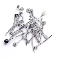 500pcs silver tone alloy bobby pins hair clips with glue pad jewelry diy findings 44x8mm