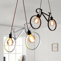 nordic modern bicycle iron led cafe loft ceiling lamp chandelier light droplight bedroom cafe corridor store home decor gift
