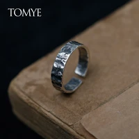 unisex ring high quality sterling tomye j121016 real 925 silver adjustable finger open antique jewelry