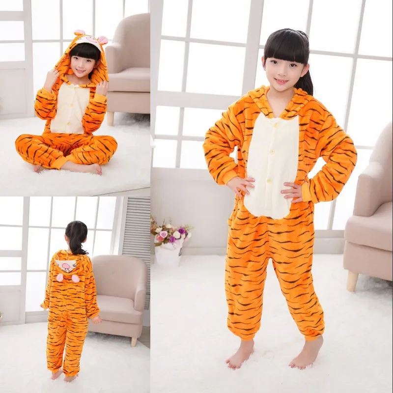 Hawiton/Детские пижамы с животными кигуруми фланелевый розовый комбинезон в виде