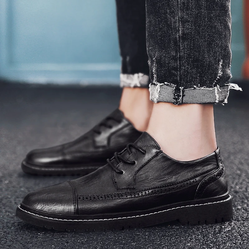 Кроссовки мужские из натуральной кожи повседневная обувь лоферы трендовые