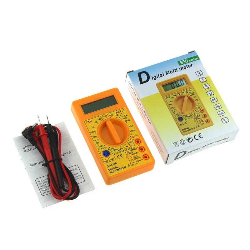 DT830B ЖК дисплей Цифровой мультиметр Вольтметр Амперметр Омметр DC10V ~ 1000V 10A AC 750V