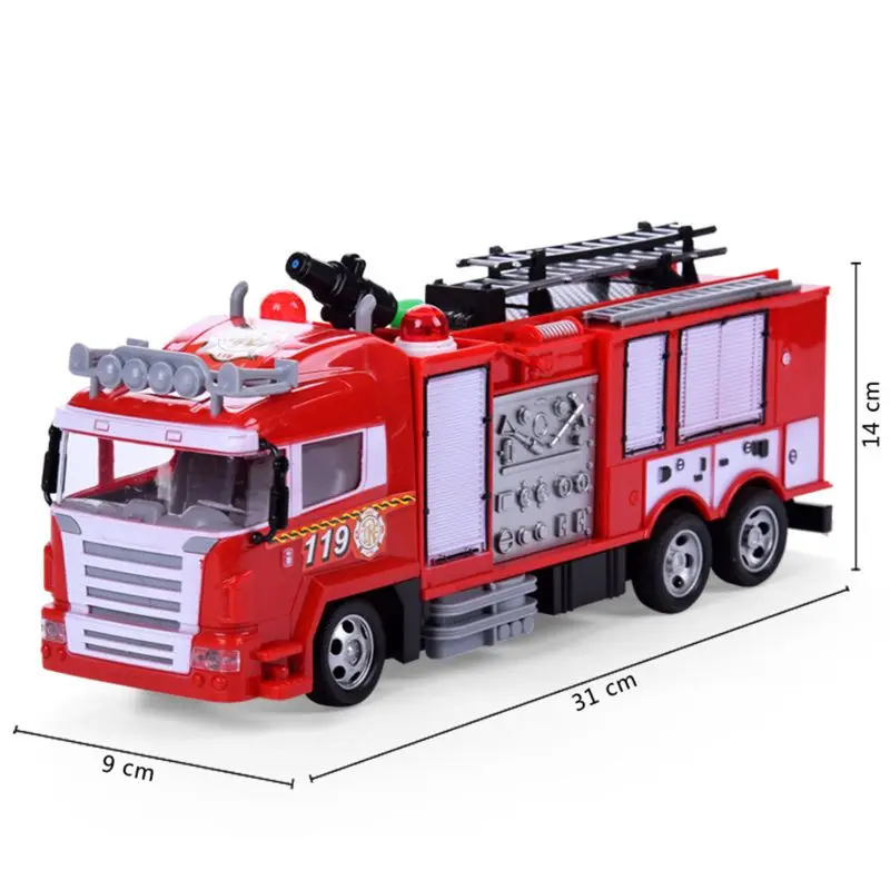 

RC Water Spray Fire Truck Music Light Remote Control Car Kids Toy Boy Gift
