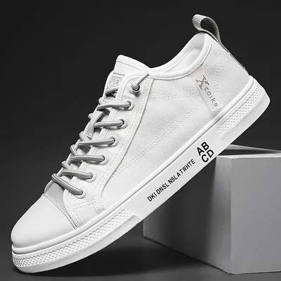 

shoes sgs Canvas men's daily low-side solid color Korean version trendy board shoes male walking shoes