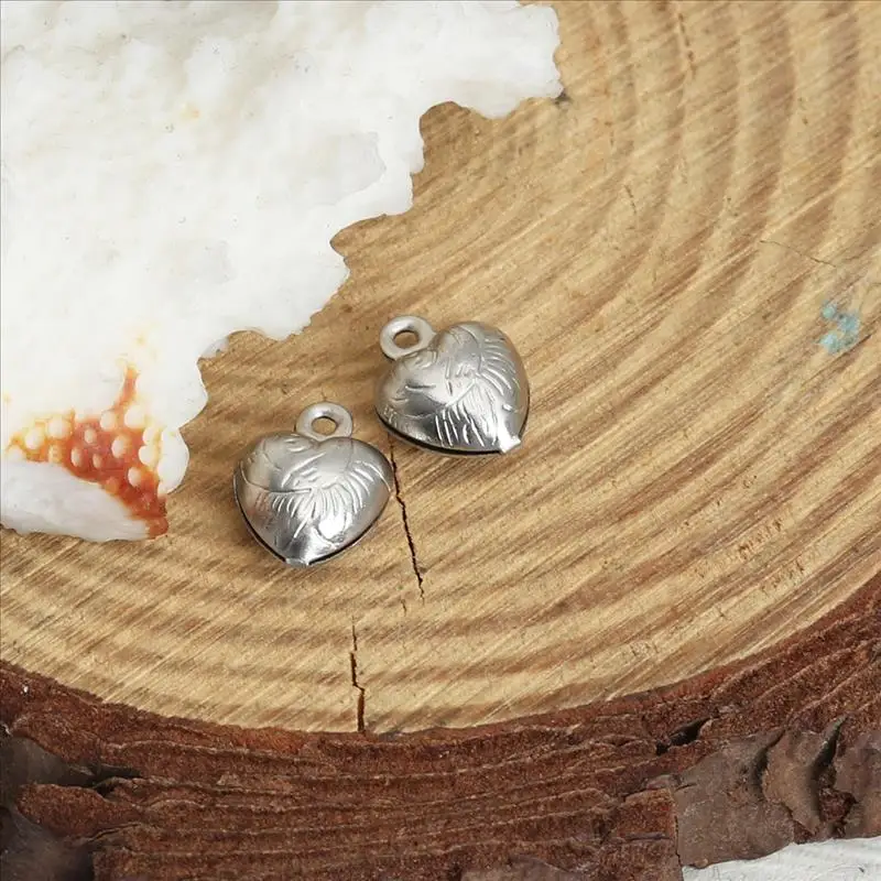 

20 PCs New 304 Stainless Steel Charms Heart Suspension Pendants For Trendy DIY Jewelry Making Handmade Accessories 9mm x 7mm