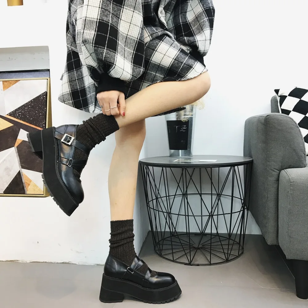 

Европейский стиль 2020, обувь на толстой подошве, женская обувь на массивном каблуке, женские маленькие кожаные туфли в британском стиле