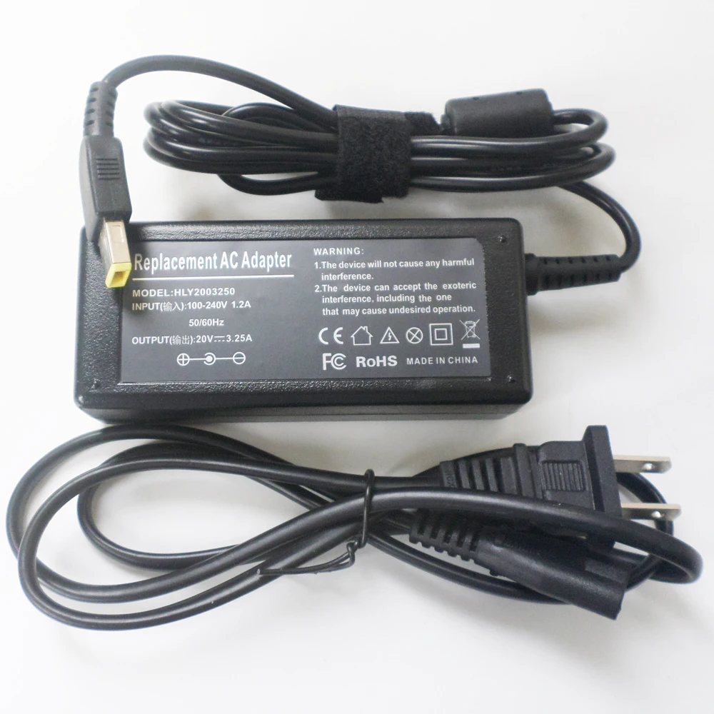 

65W Power Charger For Lenovo 45N0322 45N0254 45N0261 45N0262 45N0265 45N0266 45N0267 45N0278 45N0326 45N0328 AC Adapter USB Plug