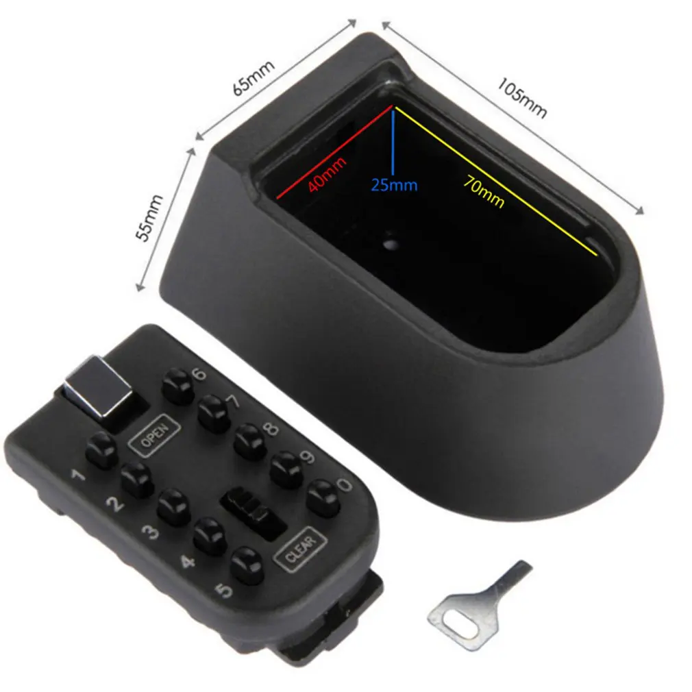 

Key Safe Box Wall Hanging Key Code Lock Thickening Iron Key Box Outdoor Wall Mount Spare Lock Holder 4Digit Combination password