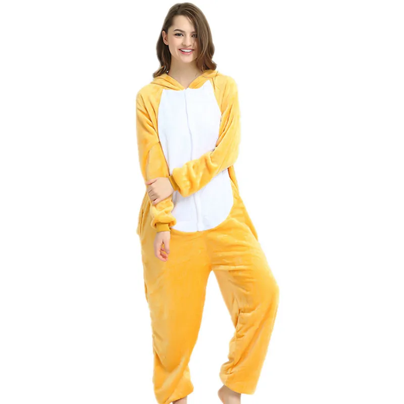 Пижама Kigurumi Rilakkuma с длинным рукавом и капюшоном для взрослых женщин|Комплекты