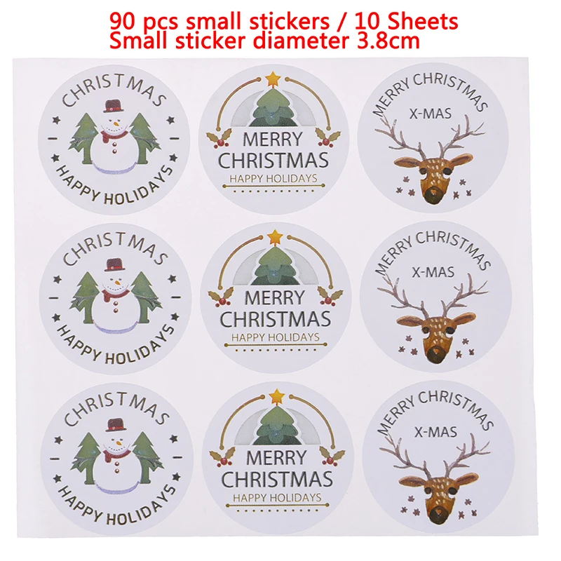 

90pcs DIY Hand Made Seal Paper Sticker For Christmas Wedding Candy Cookie Packing Bag Box Decorative Accessories