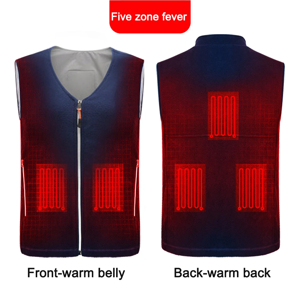

Men Women USB Rechargeable Washable Adjustable Temperature Electric Adults Heated Vest Infrared Warm Winter 3 Modes Intelligent