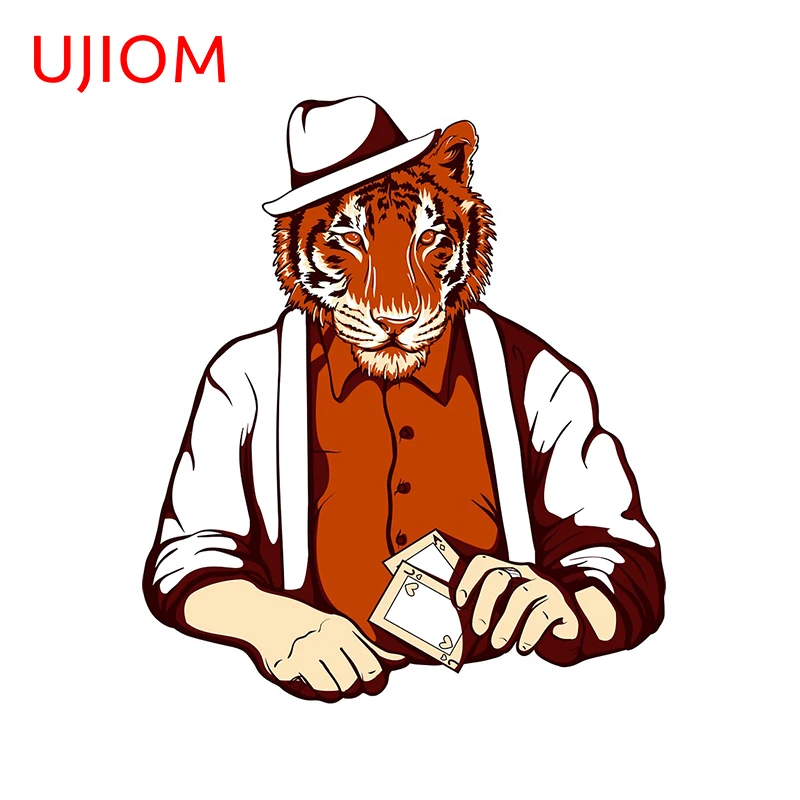 UJIOM мультфильм тигр покер лицо наклейка стены наклейки для комнаты дома спальни удаленные наклейки украшения водонепроницаемые ПВХ стены Декор