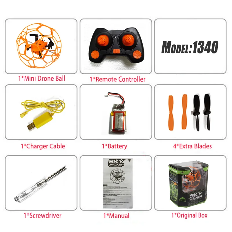 Orange O1 Мини-Дрон Spheroidal RC дроны защитный чехол 3D флип RC мяч 2,4 ГГц Rc Квадрокоптер Безголовый режим игрушки вертолет защитный чехол - Цвет: Orange O1